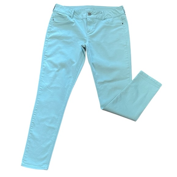 Maurices Denim - MAURICES WOMENS LIGHT TEAL  STRETCHY JEGGINGS SIZE LARGE